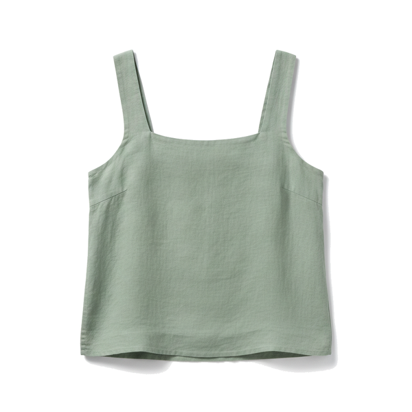 Northbound Supply Sage square-neck linen camisole