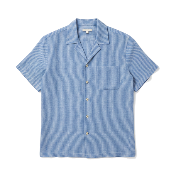 Northbound Supply Striped linen camp-collar shirt
