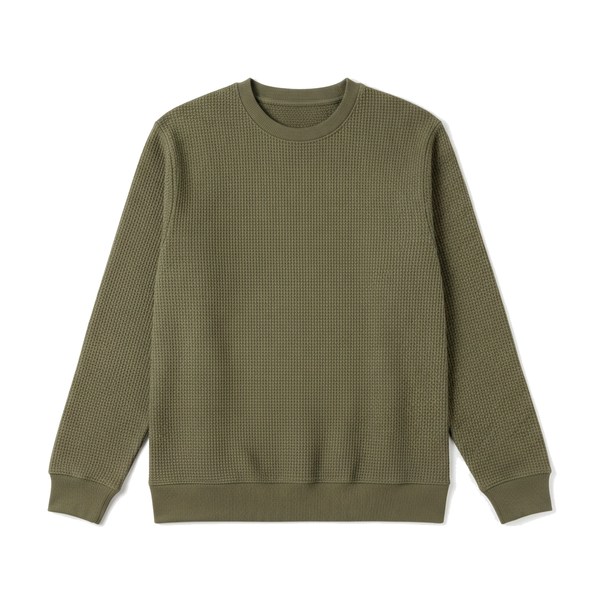Saga & Stone Waffle-knit crewneck sweatshirt