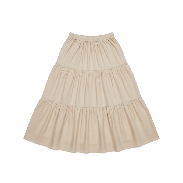 Saga & Stone Tiered cotton midi skirt